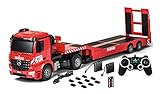 Carson 500907307 Mercedes-Benz 1:20 MB Arocs Goldhofer 2.4G 100% RTR, Ferngesteuertes Fahrzeug, Baufahrzeug mit Funktionen Licht und Sound, inkl. Batterien und Fernsteuerung,