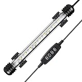 IREENUO LED Aquarium Beleuchtung, Aquarium Tauchlampen mit Timer, Blaue und Weiße Farbwechsel Unterwasser Licht für 20–60 cm Tank