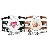 DIYthinker Armband mit niedlichem Cartoon-Laterne, Fisch-Illustration, Handschlaufe, Lederseil, für immer Liebe, Doppel-S