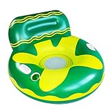 Sayiant Umweltfreundliches aufblasbares Wassersofa für Erwachsene, schwimmende Reihe für aufblasbare Liegen, Aufblasbarer Schwimmring mit Rückenlehne und Getränkehalter,Wasserliegesofa, 105 x 70
