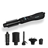 Revamp Progloss Airstyle 6-in-1 Warmluftbürste Multi Styler - 6 austauschbare Stylingaufsätze zum Stylen, Föhnen, Glätten, Wellen, Locken und Pflegen, Volumen- und Lockenbürste, schw