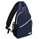 MOSISO Sling Rucksack, Mehrzweck-Umhängetasche, Schultertasche, Reisen, Wandern, Tagesrucksack, Marineb