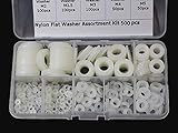 beihuazi® 500Stk Unterlegscheiben Kunststoff Beilagscheiben Nylon Distanzscheiben M2 M2.5 M3 M4 M5 M6 M8 M10 Scheiben für Heimwerker Motorrad Türen Modellb