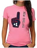 OM3® - Number One #1 New England - T-Shirt - Damen - American Football Shirt - L, Pink