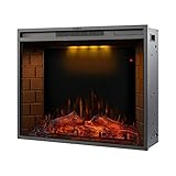 liushop Elektrokamin Elektrischer Kamineinsatz Wohnzimmer Dekorieren Erwärmung Kamin Mantel Touchscreen LED Optische künstliche Flamme Elektrischer Kamin (Color : 28 inch Fireplace)