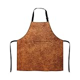 Küchenschürzen, brauner Vintage-Kunstleder-Hintergrund, verstellbare Küchenschürze mit Taschen, Küchengeschenk, Weihnachten, Kochen, Grillparty, Schürze für Damen und H