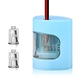 Elektrischer Anspitzer mit Behälter, Automatischer Elektrischer Bleistiftspitzer Batteriebetrieben & USB Betrieben für Nr. 2 und Buntstifte, Ideal für Kinder Lehrer Hause Büro Klassenzimmer - B