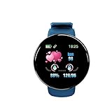 Aunye Smartwatch, Fitness Tracker 1,3 Zoll TFT Farbdisplay Herren Damen Uhren, wasserdichte Armbanduhr mit personalisiertem Bildschirm, Fitnessuhr mit Herzfrequenz, Blutdruckmessung (Blau)