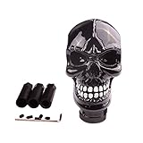 SMKJ Universal Schaltknauf Schädel Schaltknüppel Skull Totenkopf Gießharz Gear Shifter Knob für most Manuelles oder automatisches Getriebe Ohne RGA-Schw
