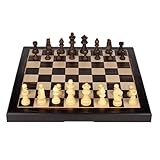 YKSSFFF Schachbrett Holz,Schachspiel Schach,Faltbares Internationales Schach-Set aus magnetisch-33x 33