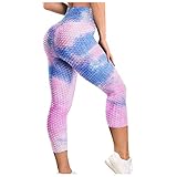 Damen Sport-Leggings Po Push Up Yoga-Hose High Waist Lang Scrunch Boom Booty Fitness Strumpfhose Sexy Butt Lift Skinny Sporthose Slim Gym Tights Nahtlos Kompression Ruched Laufhose Training