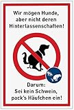 Aufkleber Hinweis'Hundekot mitnehmen' Schild Folie rot/weiß | Größe wählbar Made in Germany, Größe: 30x45