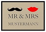 Fußmatte Mr. & Mrs. Inkl. Ihrem Nachnamen - Personalisierte Schmutzfang