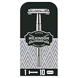 Wilkinson Sword Classic Vintage hochwertiger Rasierhobel inkl. 10 Doppelklingen aus Vollmetall - Für eine besonders exakte und schonende R