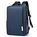 WCN Notebook Tasche Anti-Diebstahl-Laptop-Rucksack- School College-Studenten-Rucksack-Computer- Rucksack mit Ladungsloch for Reisegeschäft Laptop Tasche (Color : Blue, Größe : One Size)