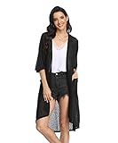 CARCOS Damen Strickjacke Damen Lang Open Front Cardigan Casual Langarm Leichte Sommerjacke, Cardigan im eleganten Design Outwear Longshirt Damen Sommer Frühling