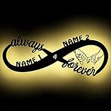 led Deko Nachtlicht Name Datum Ich liebe dich für die Unendlichkeit Unendlichkeitszeichen liegende Acht personalisiert mit Wunsch Namen - Schlafzimmer Wohnzimmer Geschenk infinity I Batteriebetrieb