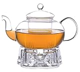 Aricola Teeset Melina 1,3 Liter. Glas-Teekanne 1,3 Liter mit Glassieb und Glasstö