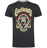 Gas Monkey Garage Offizielles Kyd T-Shirt GMG Hot Rod 'Zündkerzen' Grau XXL