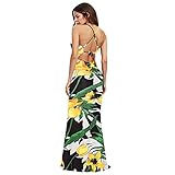 Zilosconcy Trägerkleid Blumen Sommerkleid Damen Kleidung Ärmellos Strandkleid Blusenkleid Damen Brautkleid Kleid Damen V-Ausschnitt Rockabilly Kleider D