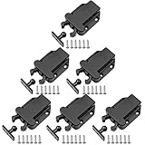 Mobci 6 Stück Druckschnäpper Schnäpper Federschnäpper mit Schrauben, Türriegel mit Touch-Entriegelung für Küche Schranktüren Schränke Zuhause Möbel Halte Verschluss ABS, Schw