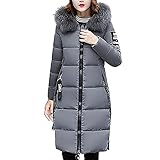 NUSGEAR Damen Daunenmantel Winterjacke Lange Daunenjacke Warm Winterparka Dicke Steppjacke Daunenmantel Casual Wintermantel Outdoorjacke mit Kapuze Dicker Winter Slim Daunen Lammy Jacke M