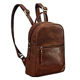 STILORD 'Scarlett' Vintage Rucksack Damen Klein Leder Rucksackhandtasche Lederrucksack für iPad & 10.1 Zoll Tablet Handtasche City Ausgehen Shopping Daypack, Farbe:Roma-Cog