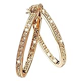 rebirthsame Creolen Diamant Ohrringe - Party Ohrringe, Silberne Creolen Für Frauen, Runde Strass Ohrringe Für Frauen, Silberne Rosegold Glitzer Charm Ohrringe Für Schmuck Geschenk