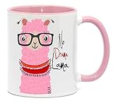 No drama Lama. Die Tasse für den Alpaka - Fan. Ein witziges Geschenk zu jedem Anlass. (Rosa)