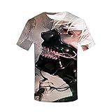 WANHONGYUE Anime Tokyo Ghoul 3D Druck T-Shirt Unisex Cosplay Kurzarm Pullover Tee Tops 16 XXXXL