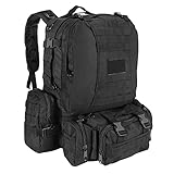 SHANNA Militär Rucksack, Taktischer Rucksack 55L Armee Rucksack MOLLE Assault Pack Taktischer Kampfrucksack für Outdoor Wandern Camping Trekking Angeln Jag