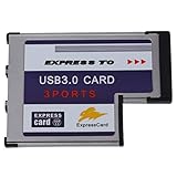 CUHAWUDBA 3 Port USB 3,0 ExpressCard Karte 54mm PCMCIA-Express-Card Fuer Notebook