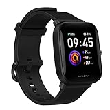 Amazfit Bip U Smartwatch 1,43 Zoll Fitness Uhr mit 60+ Sportmodi, Herzfrequenzmessung, Aktivitätstracker, Schlafindex, Schrittzähler für Damen Herren, Black, N