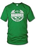shirtloge - Hannover - Fussball Lorbeerkranz - Fan T-Shirt - Grün - Größe XXL