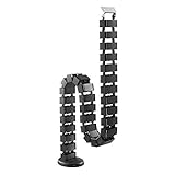 RICOO Kabelkanal für höhenverstellbarer Bürotisch/Schreibtisch - (Z0101-B) Kabelführung Schwarz Länge 128 cm Flexibel Wirbelsäule Kabelschlauch Kabel-Manag