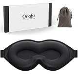 Schlafmaske für Frauen Herren, onaEz 3D Konturierte Schalen Augenmaske, 2021 Verbesserte 3D Naseninnen Design,100% Lichtblockierende Schlafbrille, Superweiche schlafmasken für Nickerchen, R
