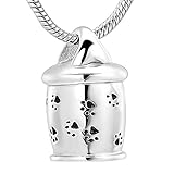 Urnenhalskette Pet Paws Laser Safe-House Anhänger zum Halten von Asche Edelstahl Feuerbestattung Halskette Schmuck Beerdigung M