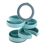 N\C Ohrringe Schmuckschatulle Multilayer Rotierend mit Schminkspiegel - B