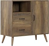 Sideboard Buffetschrank mit Schubladen Tür und offenes Fach Aktenschränke aus Holz Anrichte Kommode für Küche Wohnzimmer Schlafzimmer industriedesign Vintage braun 78x38.5 x80