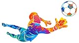 dekodino® Wandtattoo Fußball Torwart in bunt Jugendzimmer Wanddeko Teenag