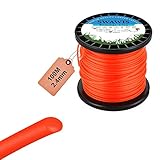 SWAWIS Trimmerfaden 2,4mm/100m, Rasen Mähfaden Ersatzfaden Rasentrimmer, Rund Ersatz-Trimmer Leine Nylonfaden Motorsense Trimmerschnur für Weed Grass Yard oder Garden, Orang
