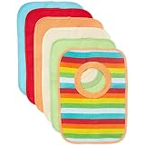 Bieco Baby Schlupf Lätzchen, 6er Pack ohne Klettverschluss in tollen Farben für Junge und Mädchen, Spucktücher Baby, doppelseitig mit außen Baumwolle, abwaschbar und wasserdicht,