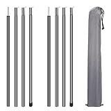 wiipara Teleskopstange für Zelte Tarp, 2er Set Aluminium Aufstellstange inkl. Tasche zwischen 50 cm bis 200 cm, Zeltgestänge Zeltstangen für Sonnensegelbefestigung, Garten Camping Terrasse & M