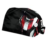 Peelingmütze mit Knopf Haargummi Design T Shirt Abzeichen Baumwollhut Bouffant-Kappe verstellb