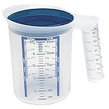Emsa 2153120400 Mess- und Mixbecher, Deckel, Kleinmaß, 1,25 Liter, Transp
