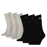 Puma Unisex Sportsocken Cush Crew 6er Pack, mehrfarbig (Black/Grey), Gr. 43-46, 251021001666043