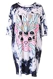 TP-215 Monster Katze Augen Alien Crazy bunt Zeichenfigur Grafik extra Lang T-Shirt Harajuk