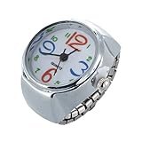 Didad Uhr Ringuhr Fingeruhr Damenuhr rund silberfarbe Quarzwerk Legierung HOT