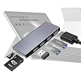 Surface Pro-Dockingstation für Surface Pro 6/5/4 mit HDMI-Adapter 4K,3 USB 3.0-Anschlüssen (5 Gbps), integriertem SD/TF-Kartenleser Steckplatz 6 in 1 Surface Pro-Adapter für Surface Pro 6/5/4