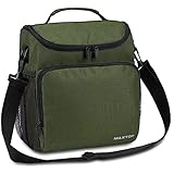 MAXTOP 12L Kühltasche klein Lunch-Tasche für Männer Frauen Lebensmittel Kalt Oder Heiß Halten Isoliertasche Picknicktasche Mit Verstellbarem Schultergurt sehr Geeignet Für Büro schule picknick (Grün)